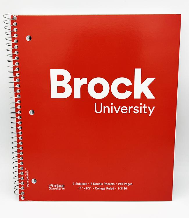 NOTEBOOK BROCK RED 3 SUBJ